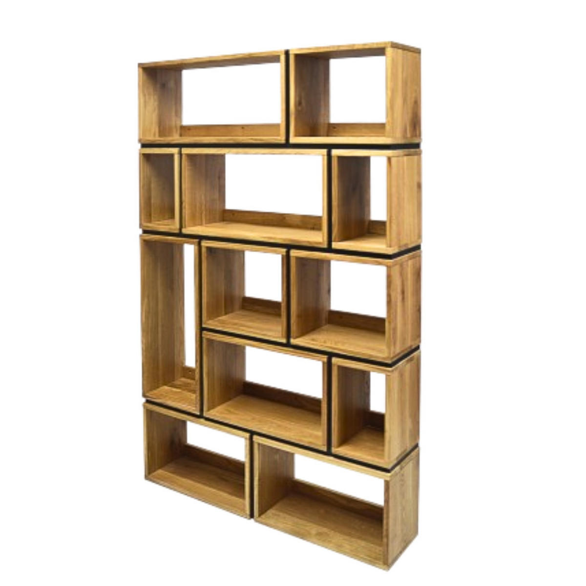 EICHENREGAL für das Wohnzimmer, Wohnbereich oder das Arbeitszimmer LIVO - Eichefarben, Holz (110/165/25cm) - Rawood Furniture