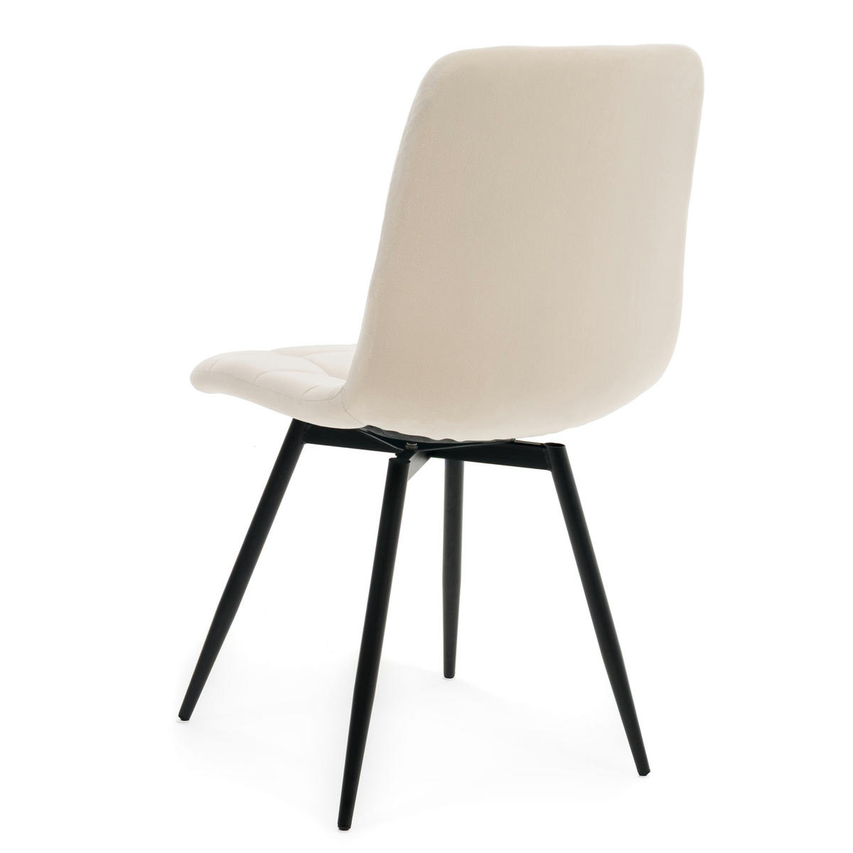 STUHL ARCO drehbar gepolstert mit Steppung - beige - Samt Velours - Beige/Schwarz, Textil/Metall (46/90/51cm) - NEW HOME