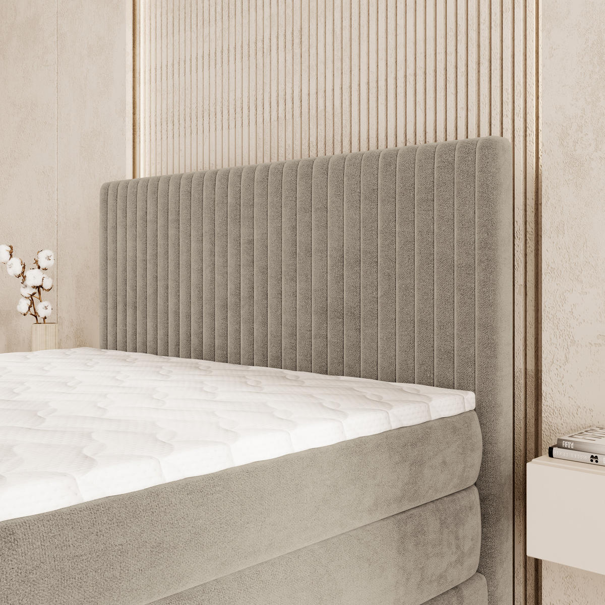 BOXSPRINGBETT FELBIO 140x200 cm mit Matratze und Topper - Rosa - Rosa, Holz (140/200cm) - MASSENO