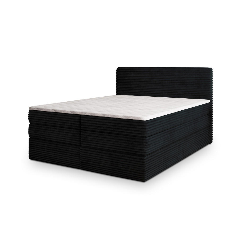MASSENO POSTEL BOXSPRING LUNERA 160x200 cm, s matrací a úložným prostorem, černá