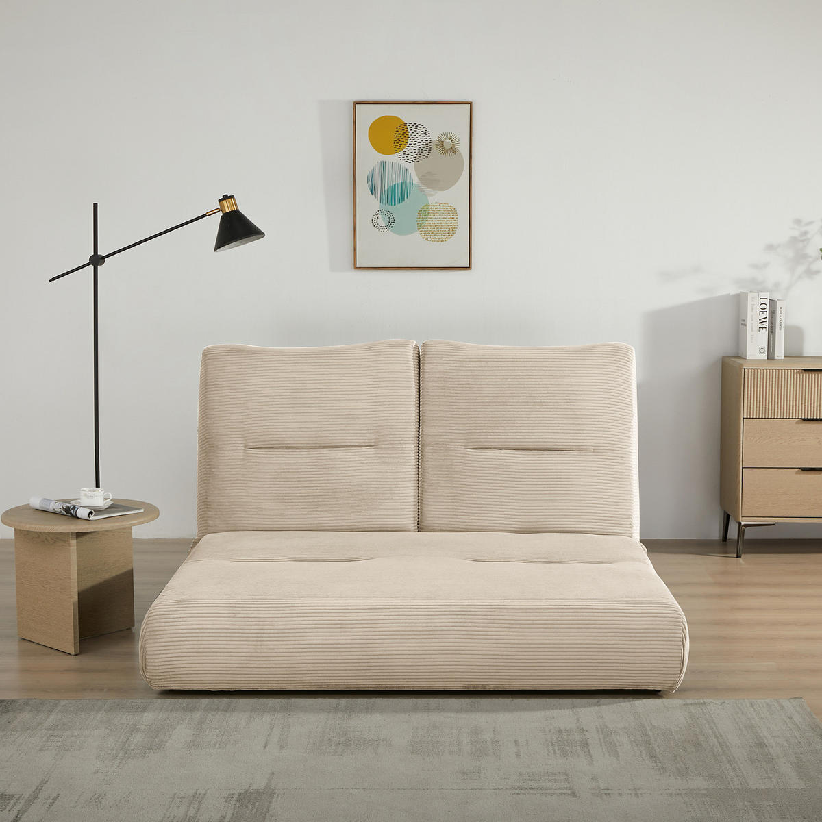 SCHLAFSOFA - Cordstoff - Beige, Textil (159/88/160cm) - home24