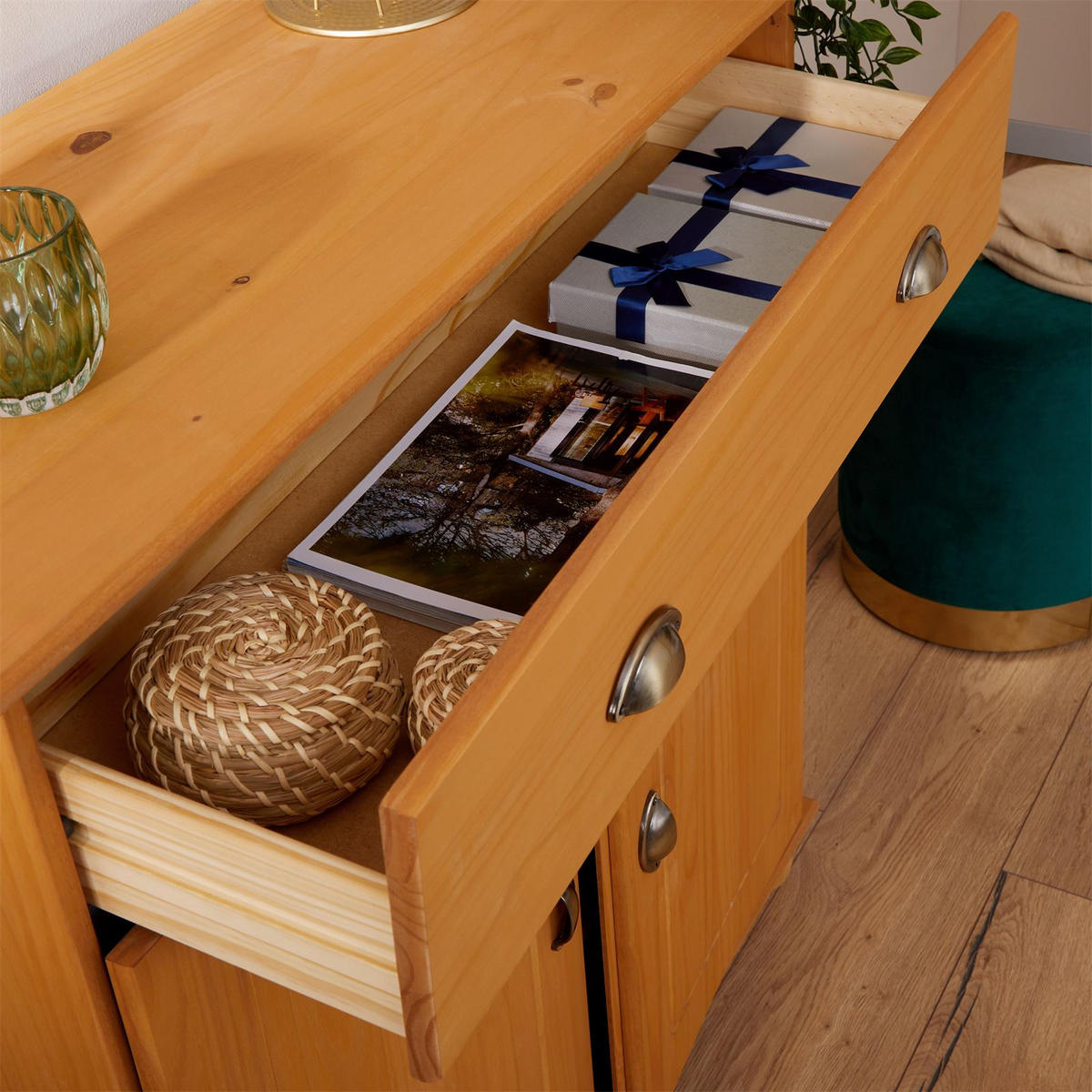 KOMMODE COLMAR - Kieferfarben, Holz (90/97/39cm) - IDIMEX