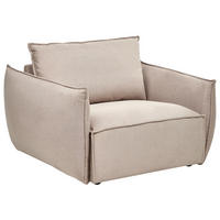 SESSEL Stoff Taupe Kunes - Taupe, Textil (124/78/94cm) - Beliani