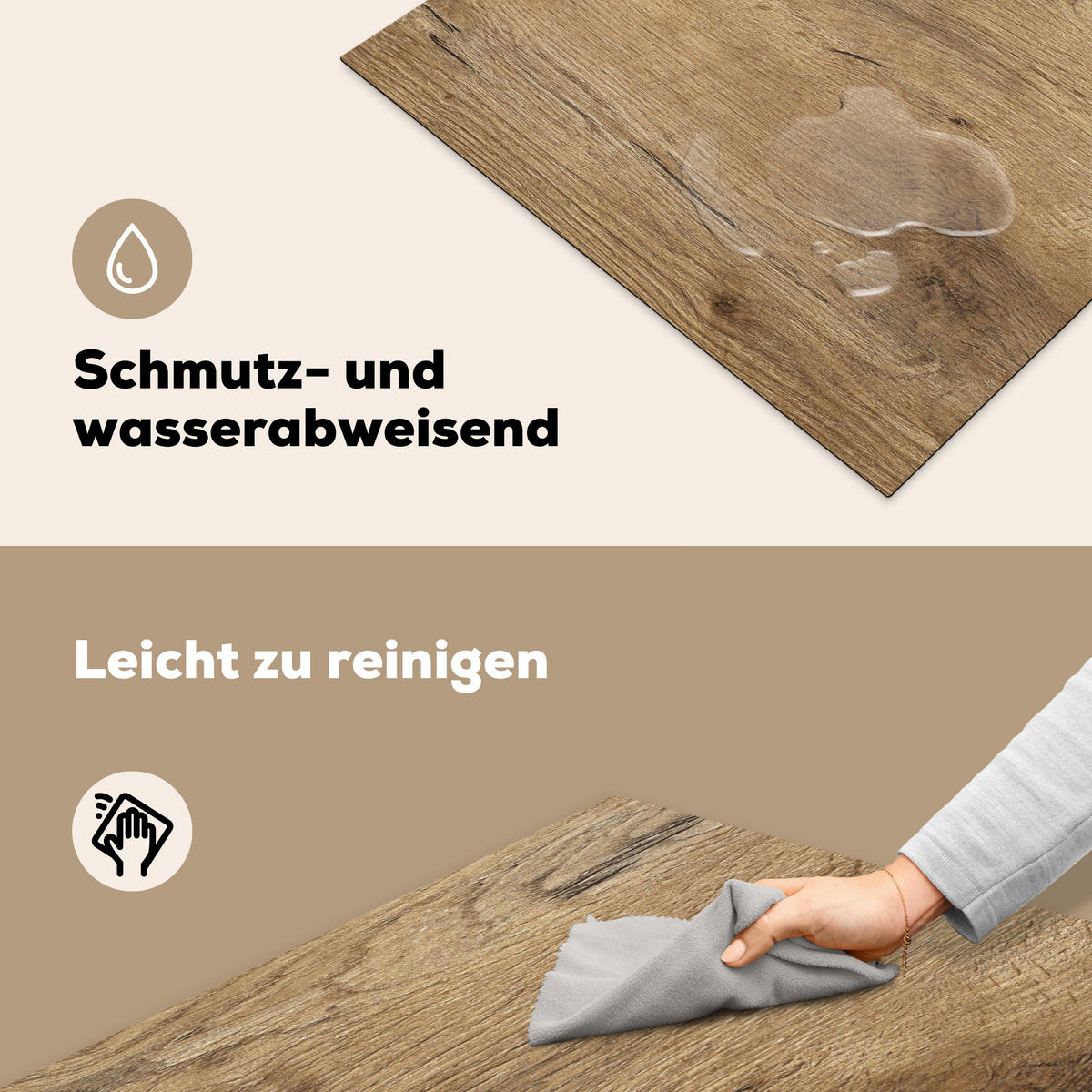 HERDABDECKPLATTE Holz - Braun - Holzoptik 77x59 cm - Eichefarben, Kunststoff (77/0.2/59cm) - MuchoWow