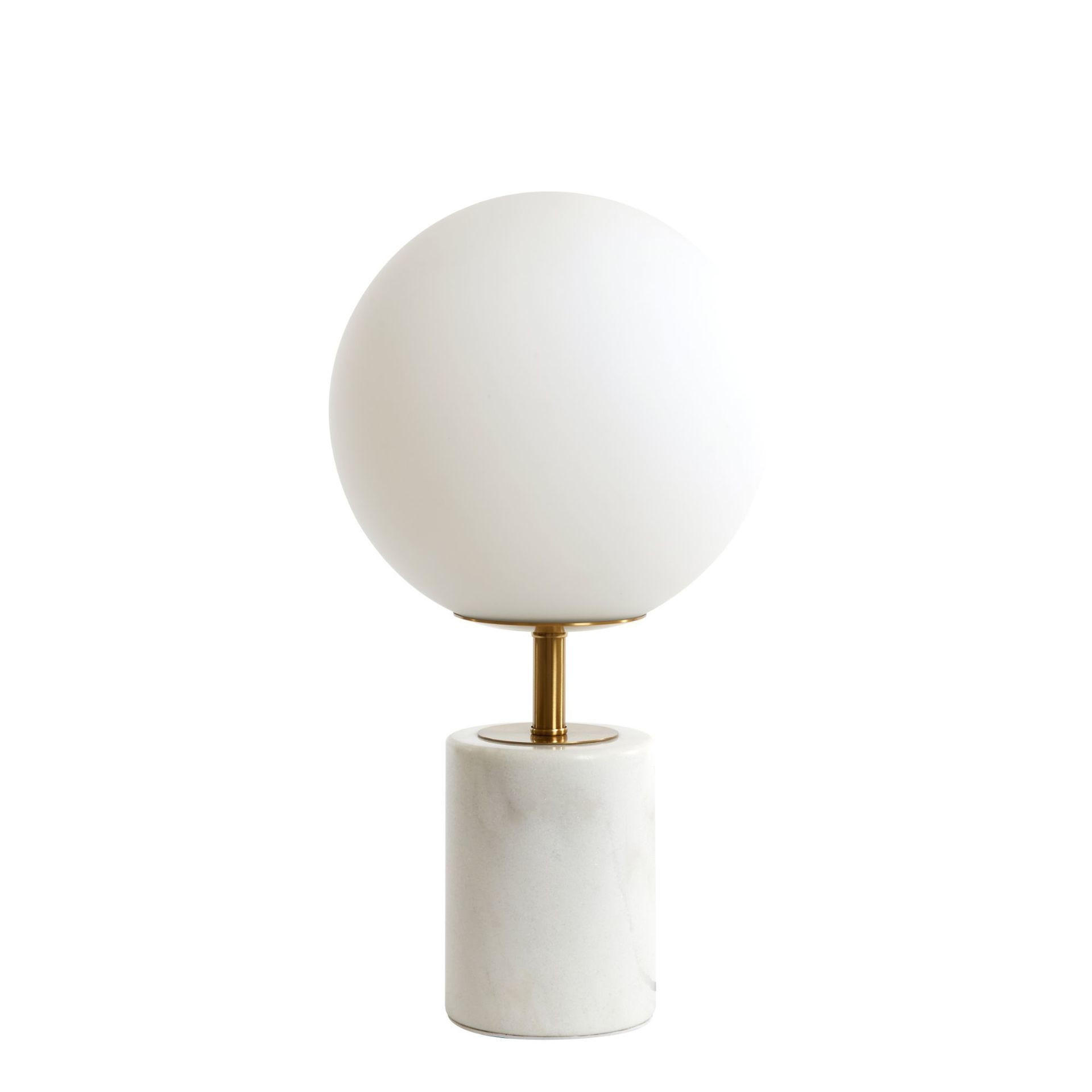 TISCHLAMPE Medina Weiß Ø25/47 cm - Weiß, Glas (25/25/47cm) - Light & Living