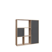BÜCHERREGAL Ridge Eiche Anthrazit - Eichefarben/Grau, Holzwerkstoff (25/123.6/120cm) - Decorotika