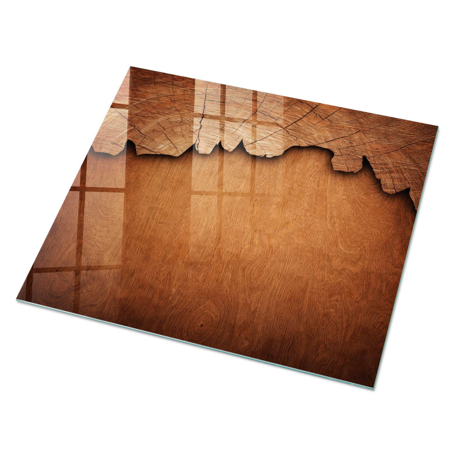 GLASPLATTE 80x60 cm – Holzstruktur - Braun, Glas (0.4/80/60cm) - ArtPrintCave
