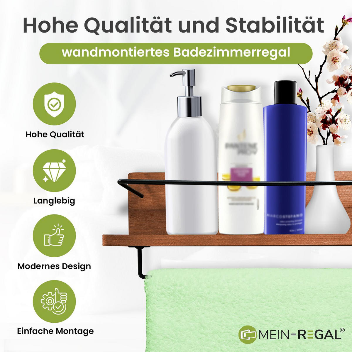 WANDREGAL KIM Massivholz 2er-Set - Braun, Holz (10/10/40cm) - Mein-Regal