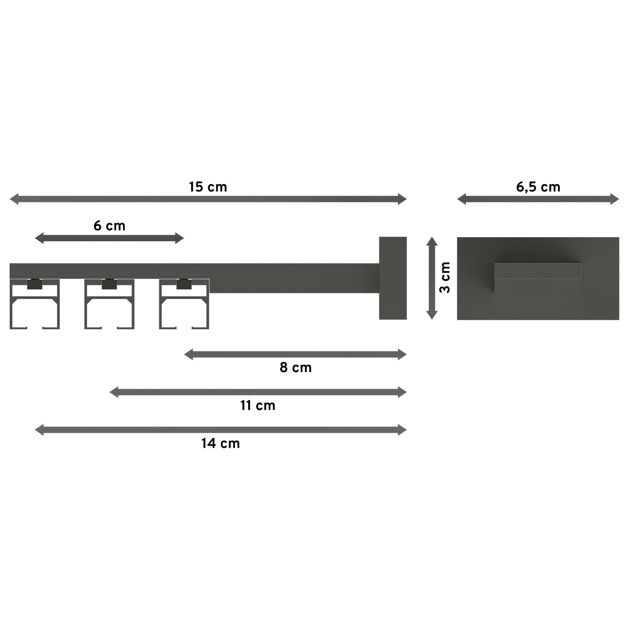 GARDINENSTANGE INNENLAUF Quadline (Multi) Sono 140 cm, 3-läufig, 20x20 mm Satin-Silber - Silberfarben, Metall (140cm) - INTERDECO