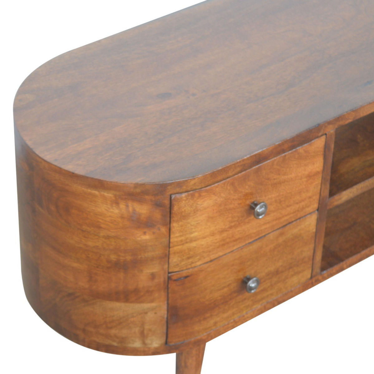 TV-ELEMENT in Kastanien-Finish - Messingfarben/Braun, Holz/Metall (110/47/35cm) - Artisan Furniture