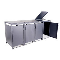MÜLLTONNENBOX für Hauswände 4er, MTW4 - Anthrazit, Metall (272/118/80cm) - Albatros