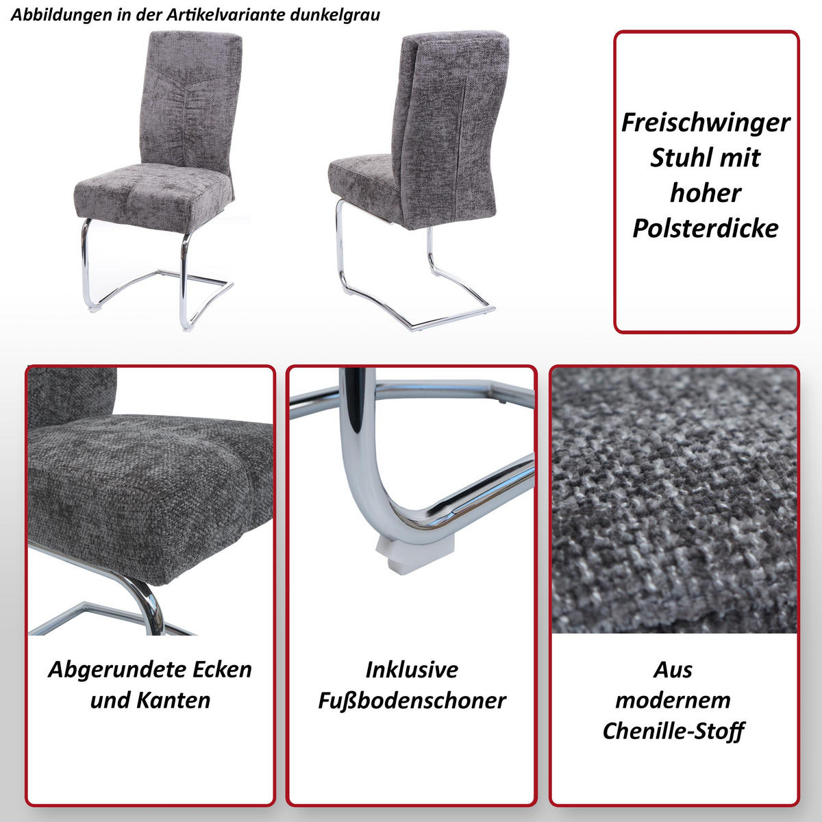 ESSZIMMERSTUHL Braun 6er-Set - Braun, Textil (46/105/60cm) - MCW