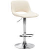 BARHOCKER JAKSON Creme Kunstleder Chrom - Creme, Leder/Metall (42/86/46cm) - DELUKE