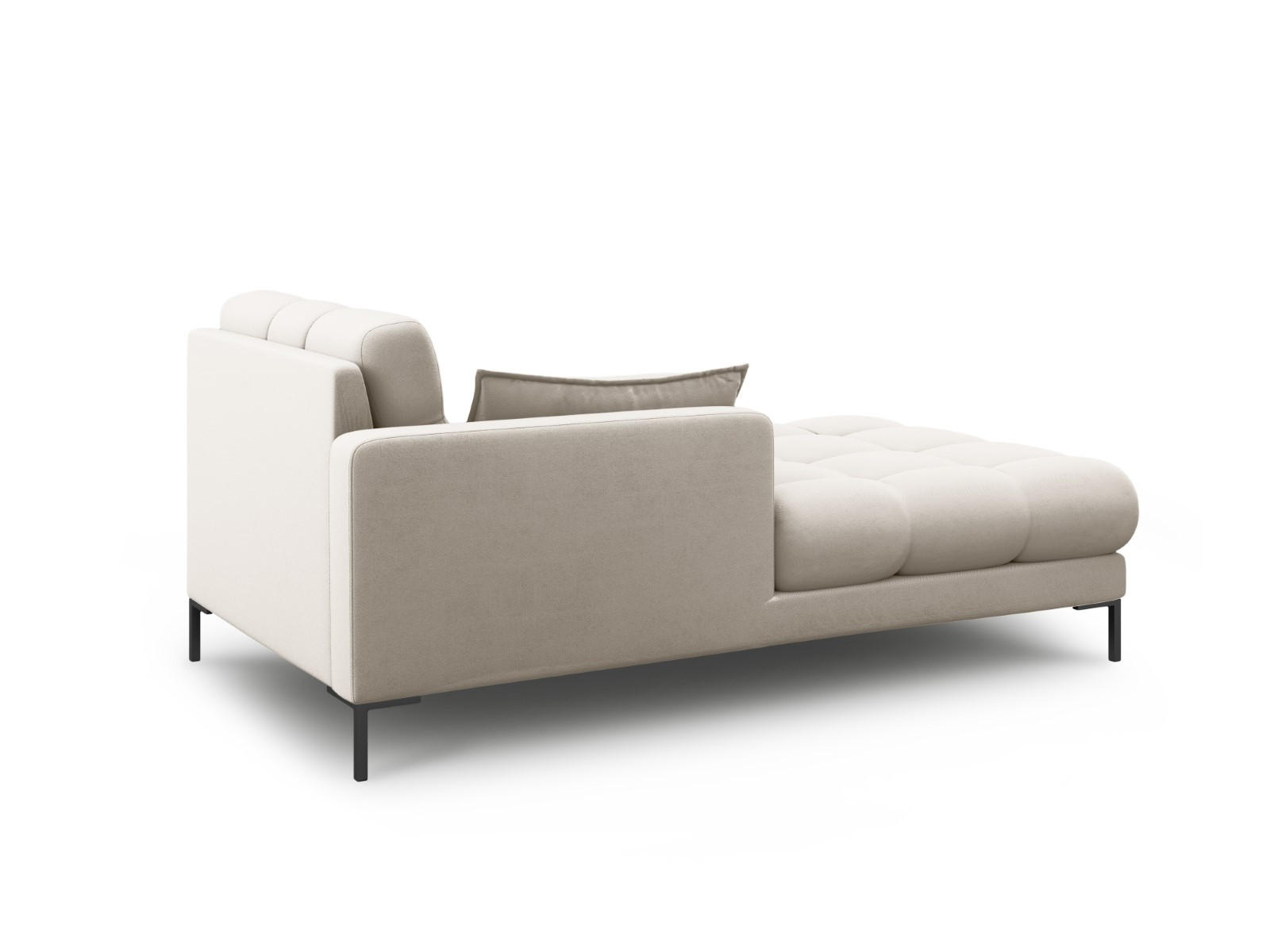 CHAISELONGUE links Mamaia aus strukturiertem Stoff beige - Beige, Textil (102/75/185cm) - Micadoni