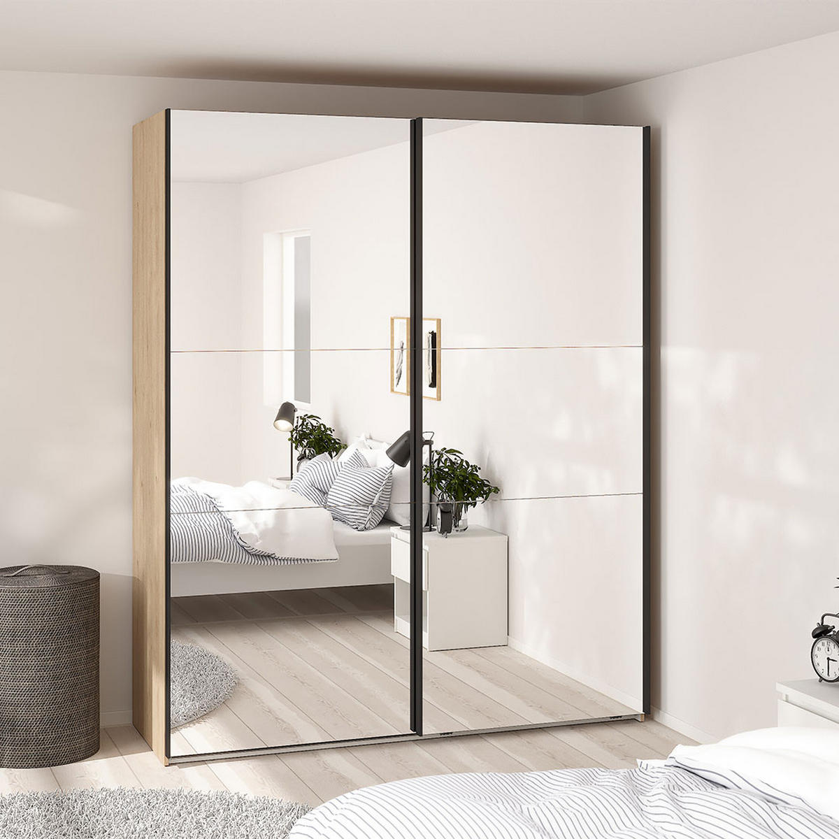 SCHIEBETÜRENSCHRANK, Como, Eiche, Holzwerkstoff, 179 x 67 x 221 cm - Eichefarben, Holzwerkstoff (179/221/67cm) - ebuy24