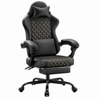 GAMINGSTUHL ergonomisch verstellbar Leder Black - Schwarz, Kunststoff (63/120.5/58.5cm) - Meubliv