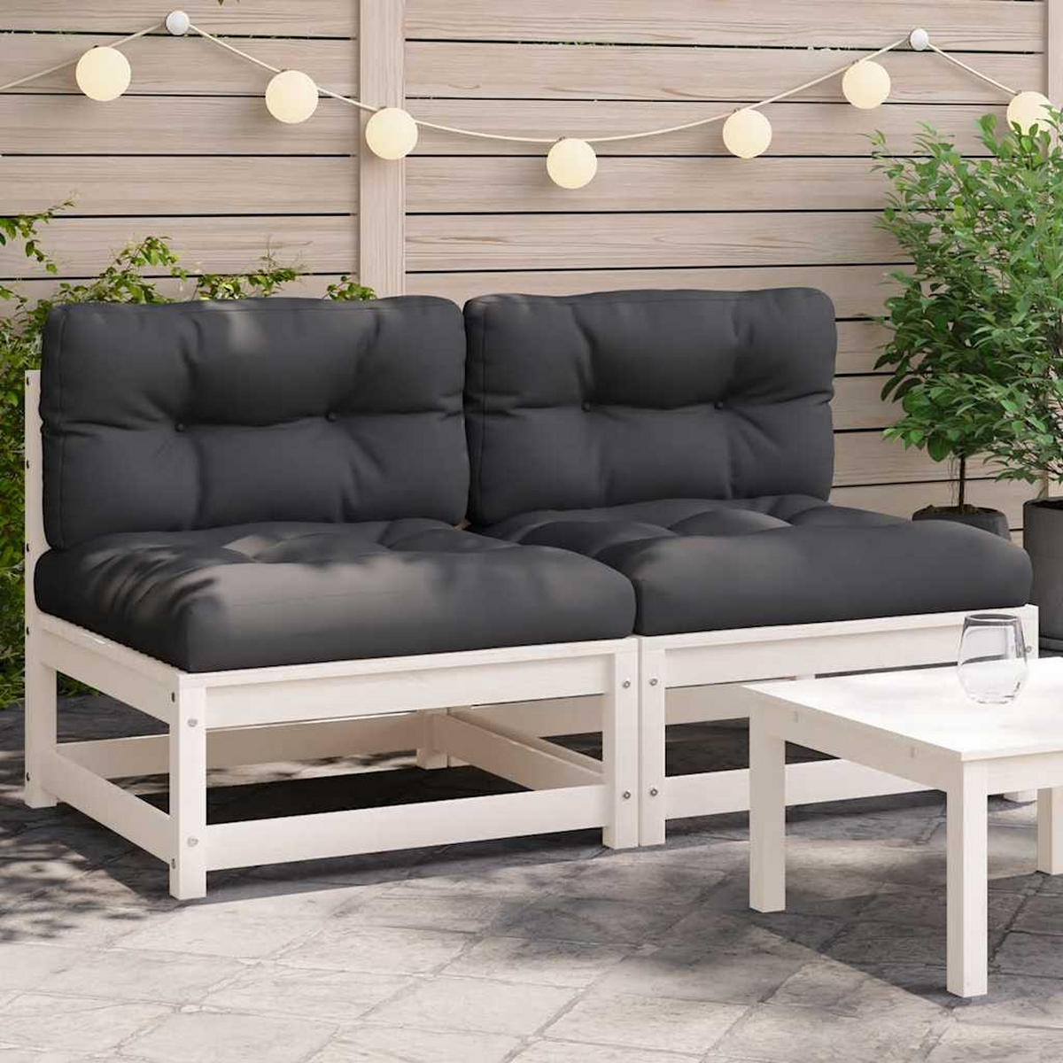GARTENSOFA XYVOM 70/67/70 cm （2-SITZER） - Weiß, Holz (70/67/70cm) - ZMH