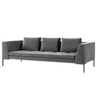 3-SITZER SOFA - Chromfarben/Grau, Textil/Metall (238/81/105cm) - home24