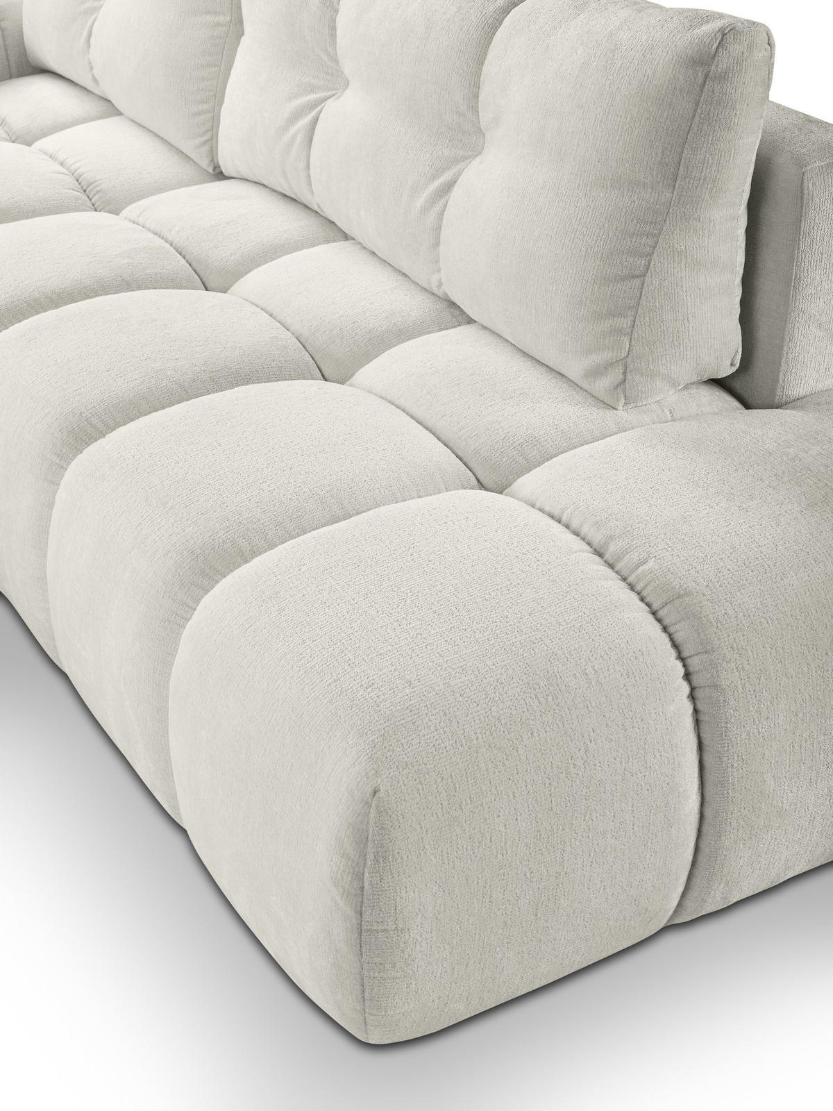 ECKSOFA DUCA L-S Beige Chenille mit Schlaffunktion - Beige, Holz (266.5/266.5cm) - MASSENO