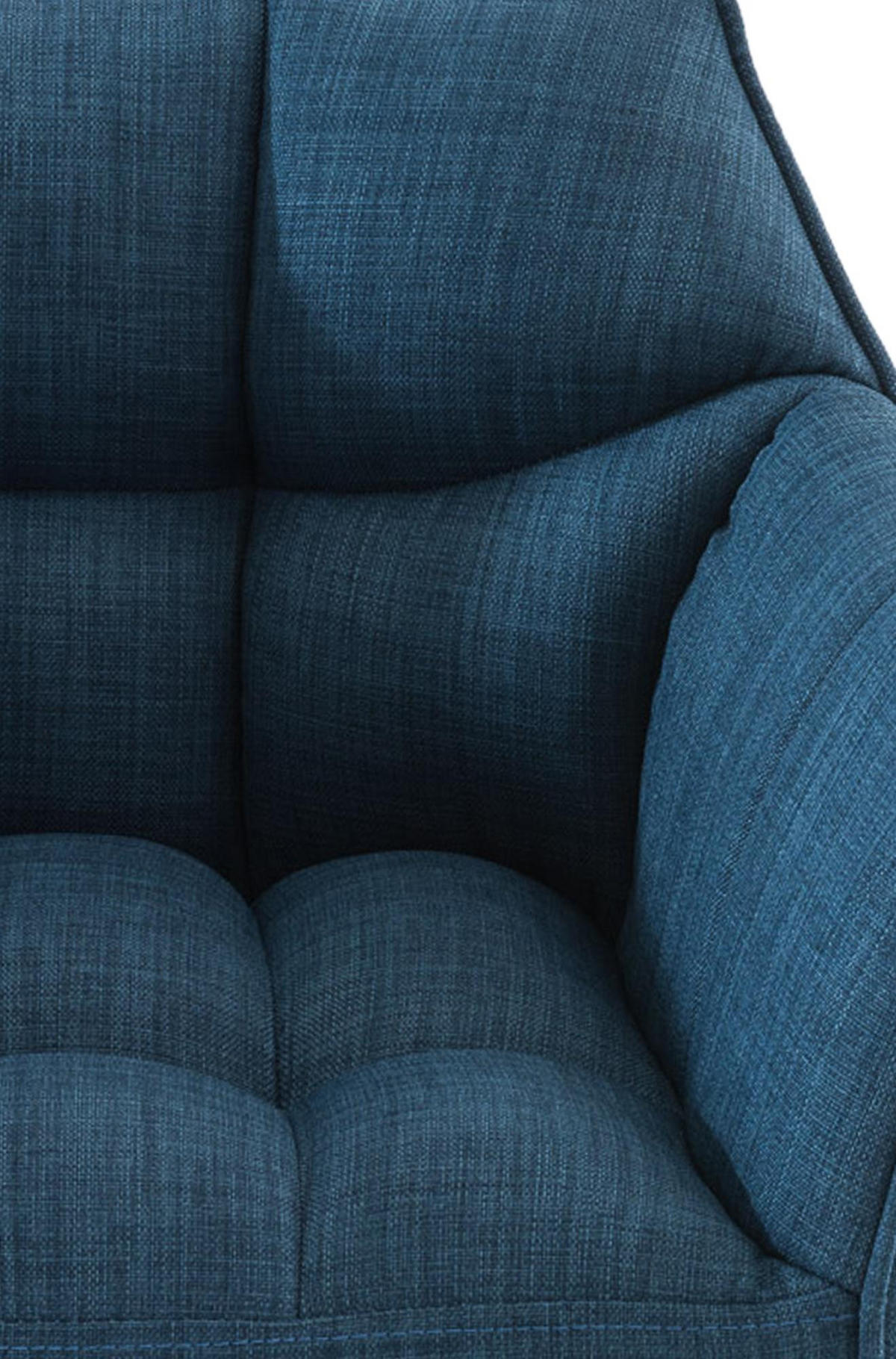 BARHOCKER Stoff Blau - Blau/Schwarz, Textil/Metall (64/88/45cm) - CLP