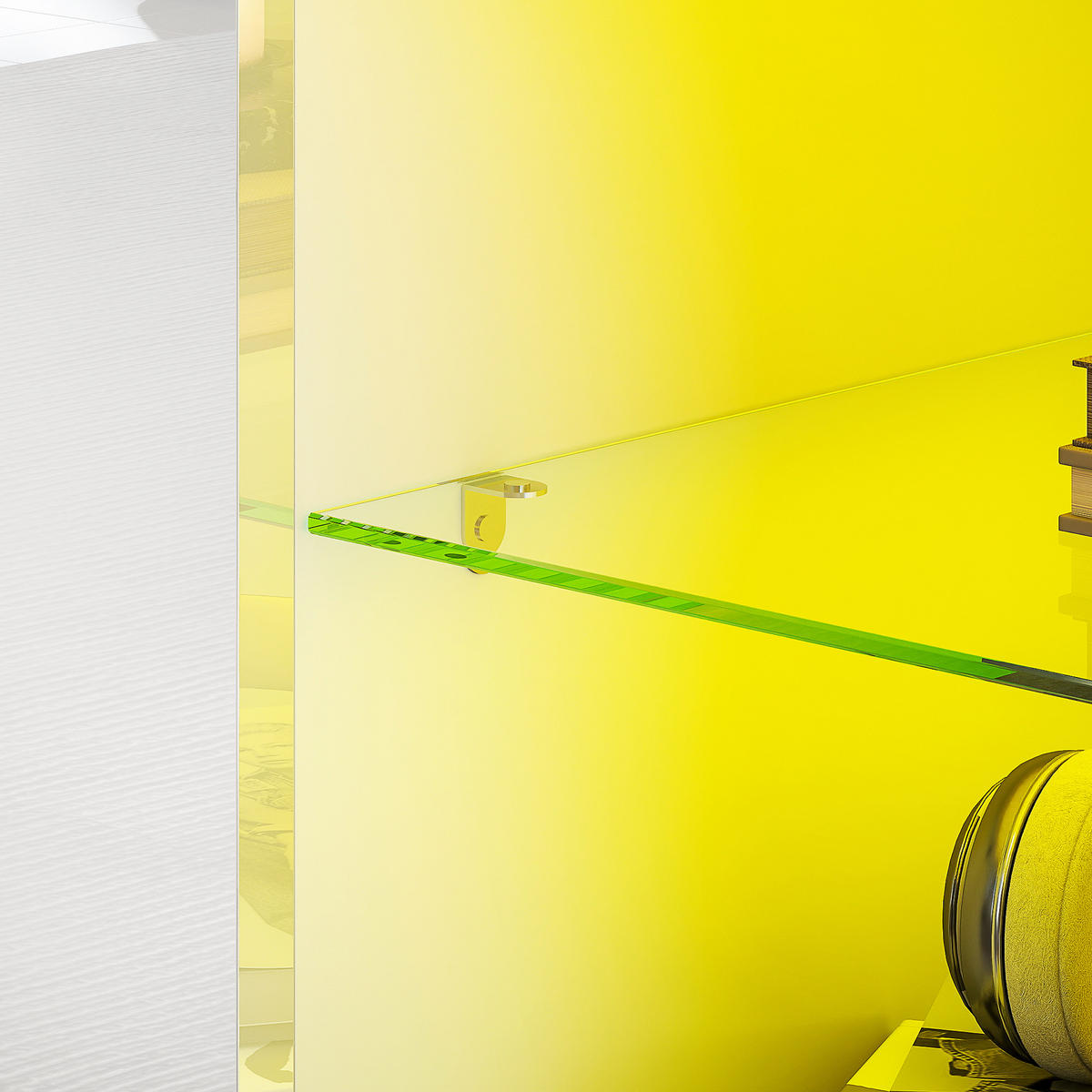 TV-SCHRANK mit LED-Beleuchtung, 2 Schranktüren, Glasregal, Kabellöcher, für Wohnzimmer, Spanplatte, Weiß - Weiß, Holzwerkstoff (120/45/34cm)