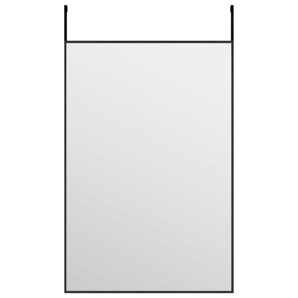 TÜRSPIEGEL Schwarz 40x60 cm Glas und Aluminium - Schwarz, Metall (40/60/1cm) - furnicato