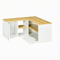 TV-SCHRANK DE-40512 L-förmig mit 2 Türen und 3 offenen Fächern Hellholz/Weiß - Weiß, Holzwerkstoff (90/45/90cm) - ComfortXL