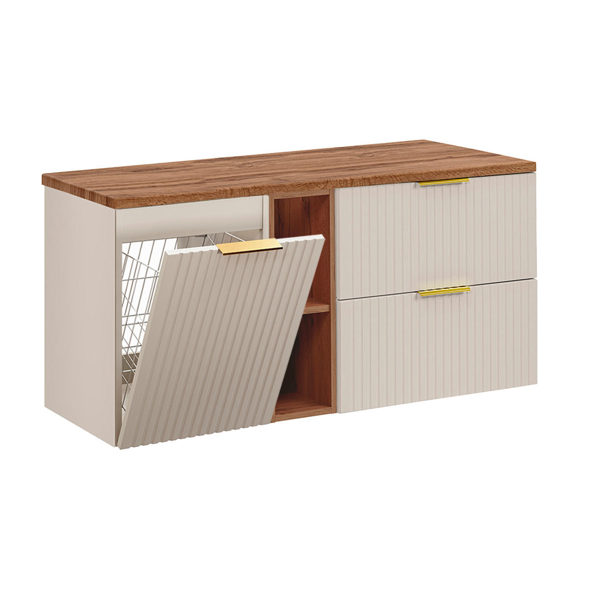 WASCHTISCHUNTERSCHRANK 120.8cm Adriel Kaschmir und Holz - Beige, Holzwerkstoff (120.8/59/46cm) - Petits-meubles
