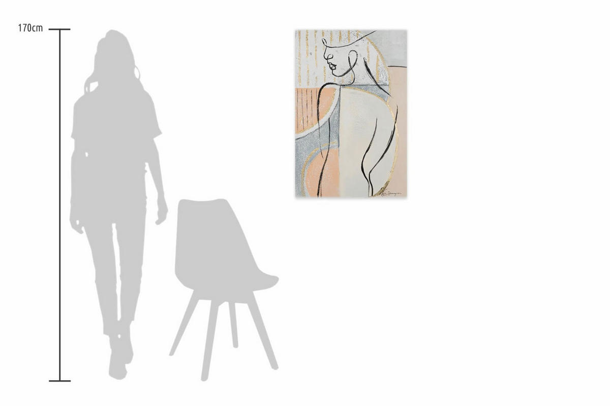 OLEJOMAĽBA 50/75 cm, Zvieratá - čierna/béžová, drevo/textil (50/75cm) - KUNSTLOFT