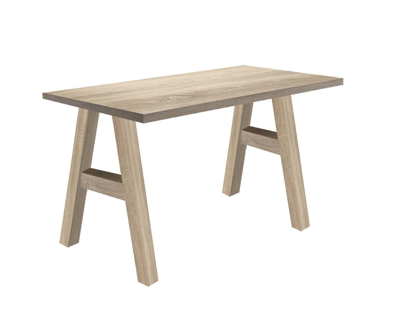 SCHREIBTISCH Edi 1 120 x 70 x 75 Computertisch eiche sägerau/eiche sägerau - Naturfarben, Holz (120/70/75cm) - 58aufmkessel