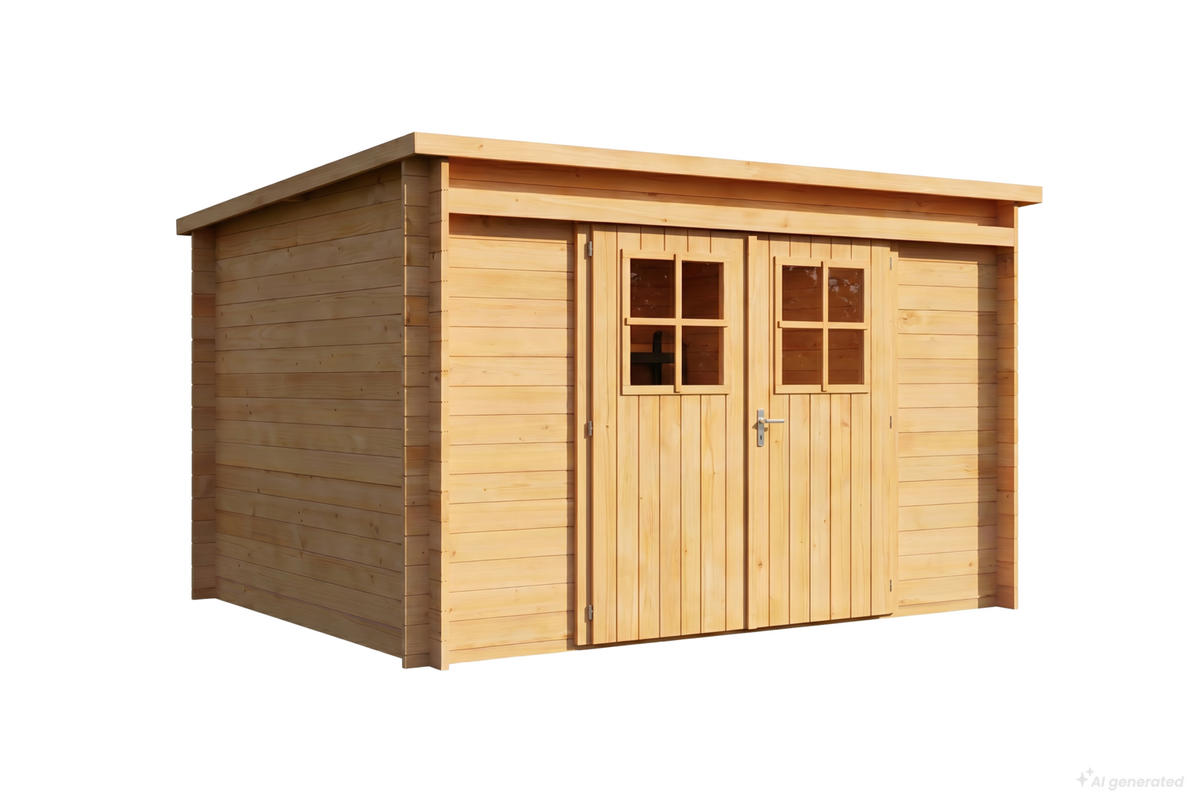 GERÄTEHAUS Holz Vera - Naturfarben, Holz (325/187/235cm) - Alpholz