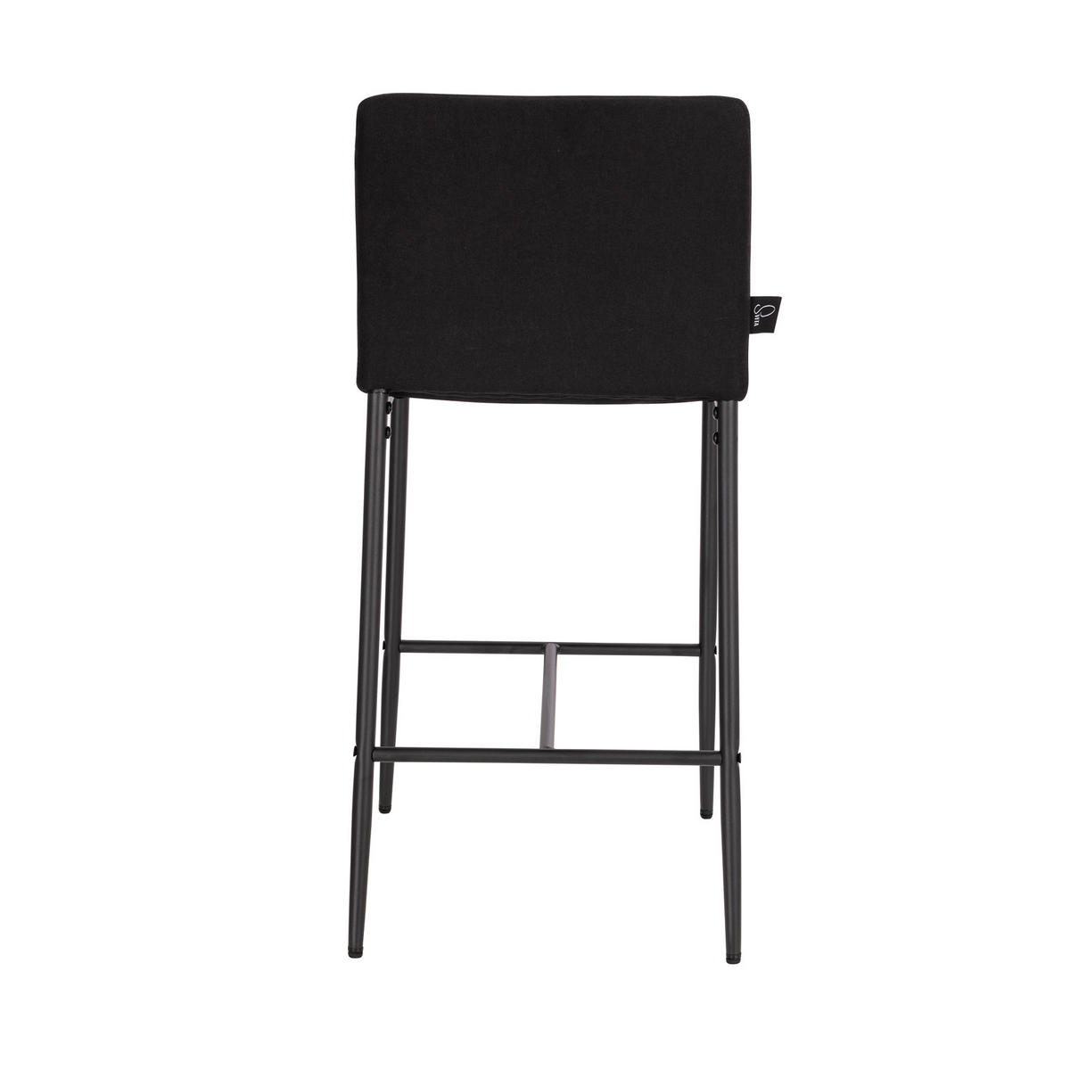 BARHOCKER ERIK mit Rückenlehne 2er Set Schwarz - Schwarz, Textil (41/90/46cm) - SVITA