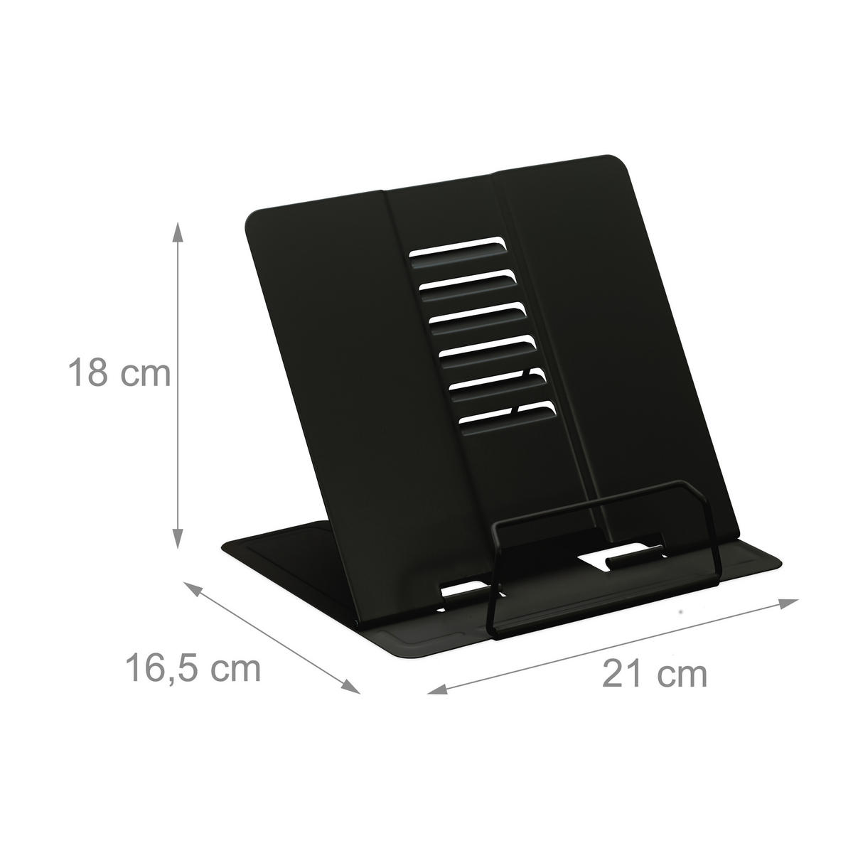 2xBUCHSTÄNDER - Schwarz, Metall (21/18/16.5cm) - Relaxdays