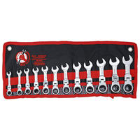 RATSCHENRING-MAULSCHLÜSSEL-SATZ, extra kurz, 12-teilig, 8-19 mm - Multicolor, Kunststoff (230/80/80cm) - BGS technic