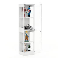 VITRINE 40/35/165 cm aus MDF und Glas mit LED-Beleuchtung und Bewegungssensor Weiß - Weiß, Holzwerkstoff (40/165/35cm) - Modenvie