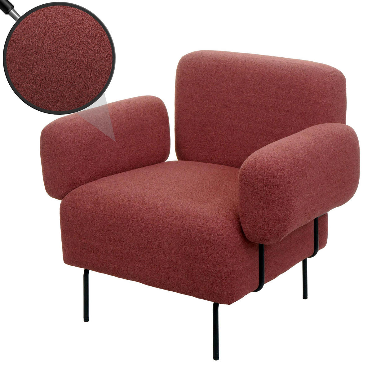 LOUNGE-SESSEL Altrosa - Altrosa, Textil (88/78/76cm) - MCW