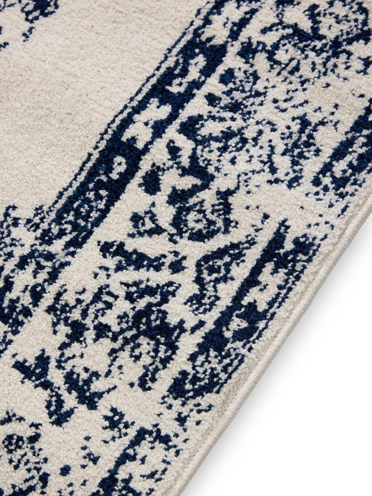 VINTAGE-TEPPICH Sia 300/400 cm - Blau/Creme, Kunststoff (300/400cm) - benuta