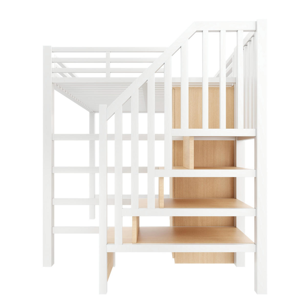 HOCHBETT Metall 140/200 cm Weiß - Weiß, Holzwerkstoff/Metall - Raumix