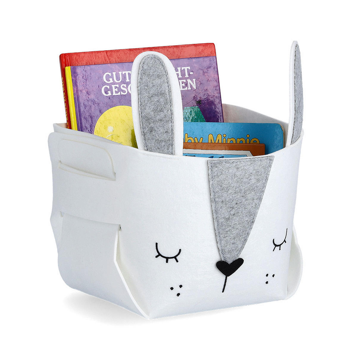 AUFBEWAHRUNGSKORB Hase - Filz, Weiß - Weiß, Textil (21/21cm) - Zeller Present