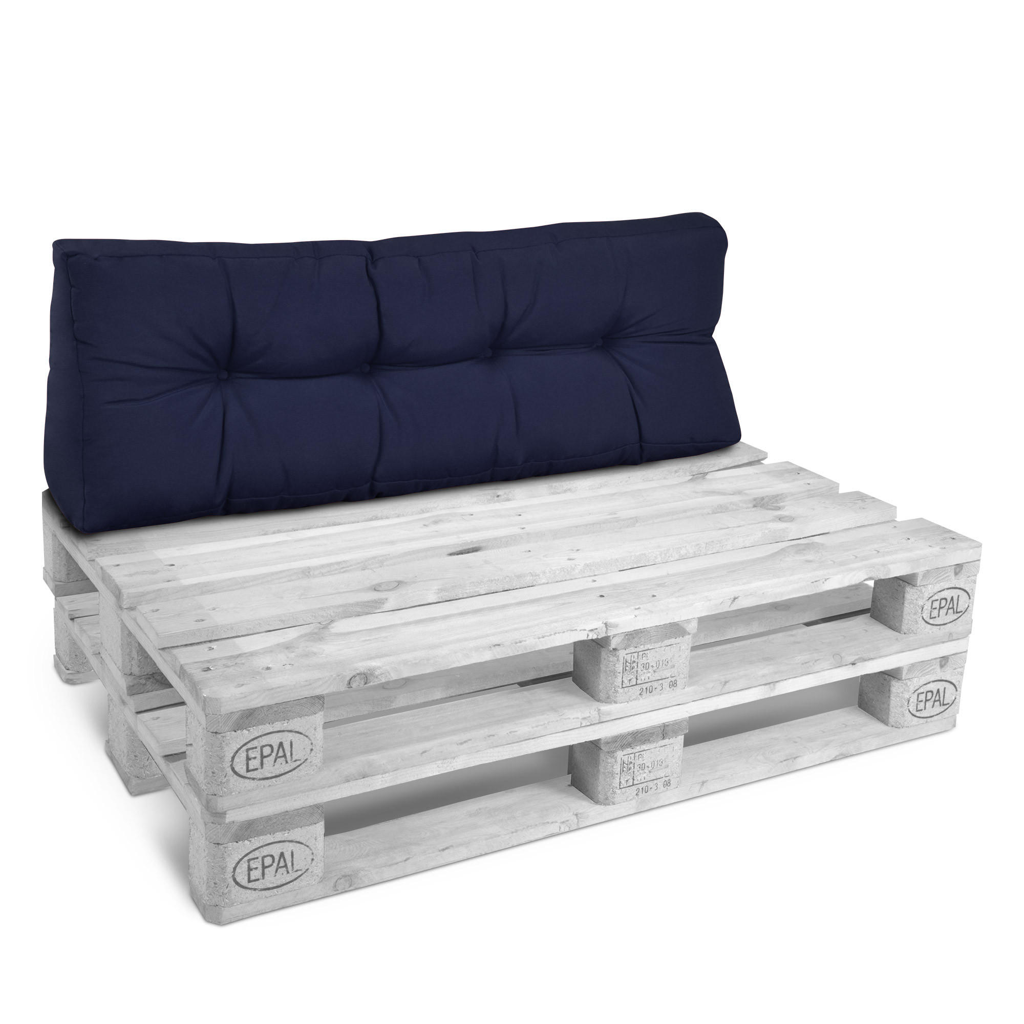 Beautissu Palettenkissen Dunkelblau 40x10x120 cm