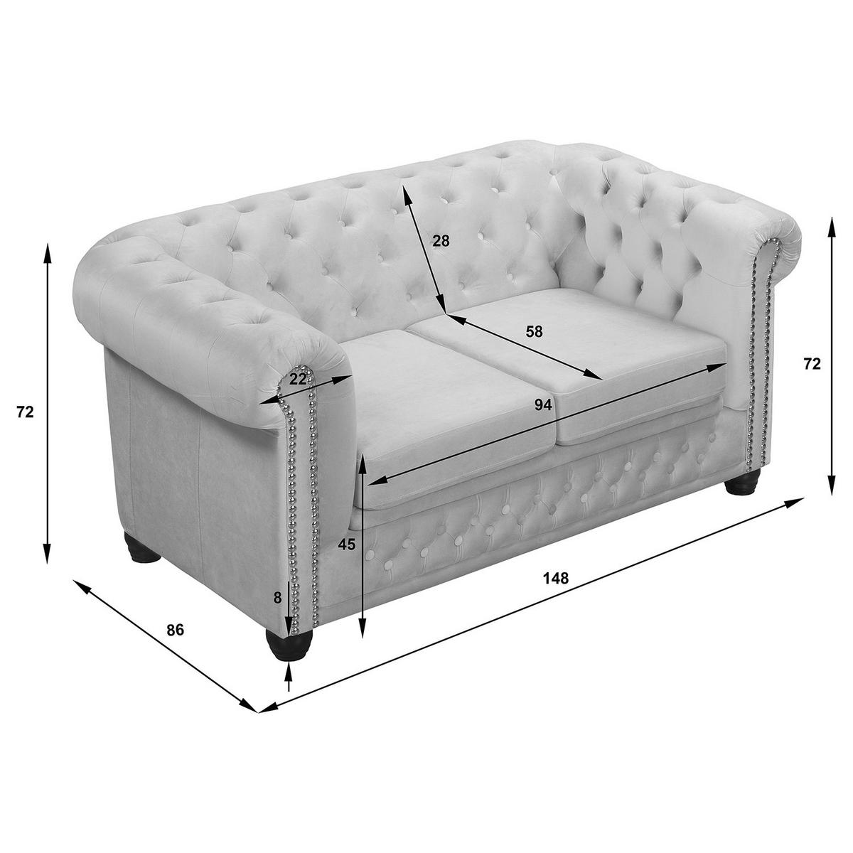 2-SITZER SOFA - Buchefarben/Schwarz, Buchenholz/Textil (148/72/86cm) - home24