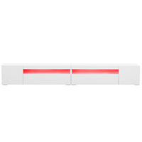 LOWBOARD 240/35.5/38.5 cm Weiß aus MDF mit LED-Beleuchtung - Weiß, Holzwerkstoff (38.5/35.5/240cm) - OKMYHOME