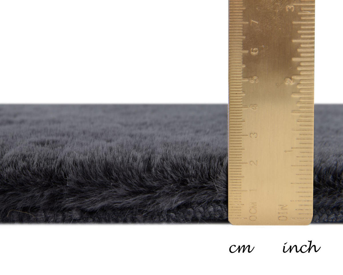 KUNSTFELLTEPPICH Sara 50x60 cm - Anthrazit, Textil (50/60cm) - Gino Falcone