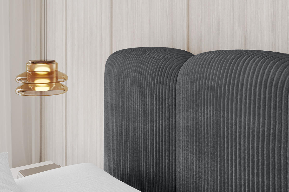 POLSTERBETT mit Bettkasten und Lattenrost, Boxbett ohne Matratze - KALA 160x200 Dunkelgrau - Anthrazit, Holzwerkstoff/Textil (160/200cm) - ALTDECOR