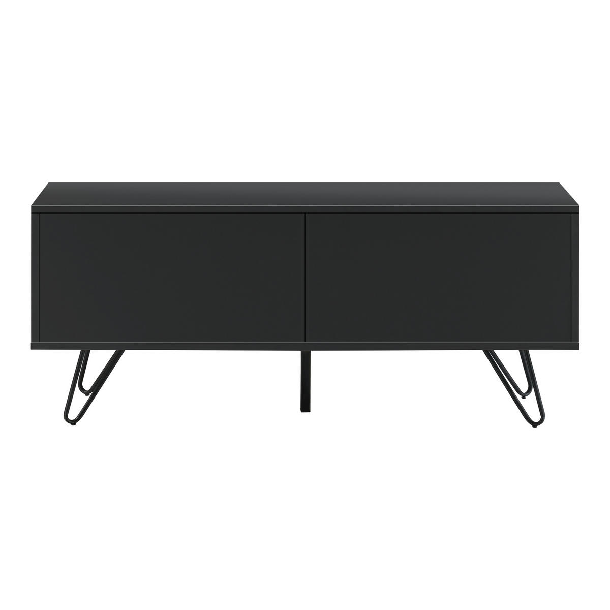 LOWBOARD Bollebygd - Schwarz, Holzwerkstoff/Metall (110/46.5/30cm) - [en.casa]