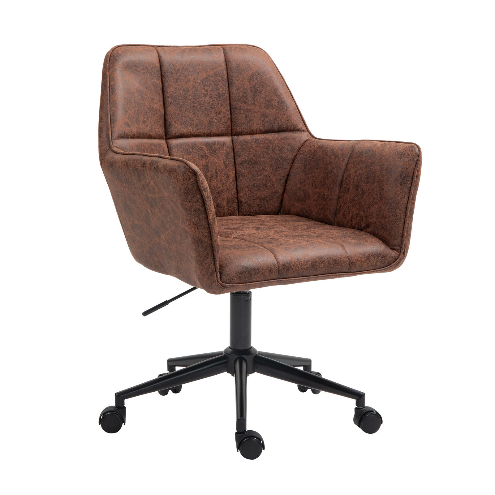 SCHREIBTISCHSTUHL GREG Braun - Schwarz/Braun, Textil/Metall (60/94/57cm) - SVITA