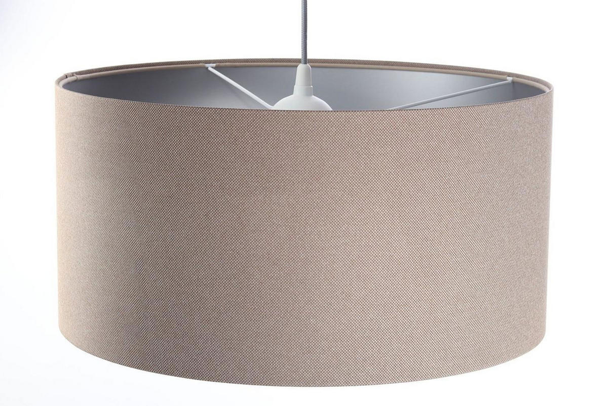HÄNGELEUCHTE Silber 50/25 cm - Beige/Silberfarben, Kunststoff (50/0.8/25cm) - ONZENO
