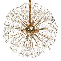 KRONLEUCHTER Glas Messing Timane - Transparent/Goldfarben, Glas (60/60/90cm) - Beliani