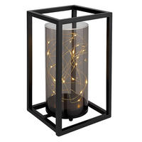 SOLARLEUCHTE Metall/Acryl Schwarz, Lichterkette - Schwarz, Metall (14/14/25cm) - Globo Lighting