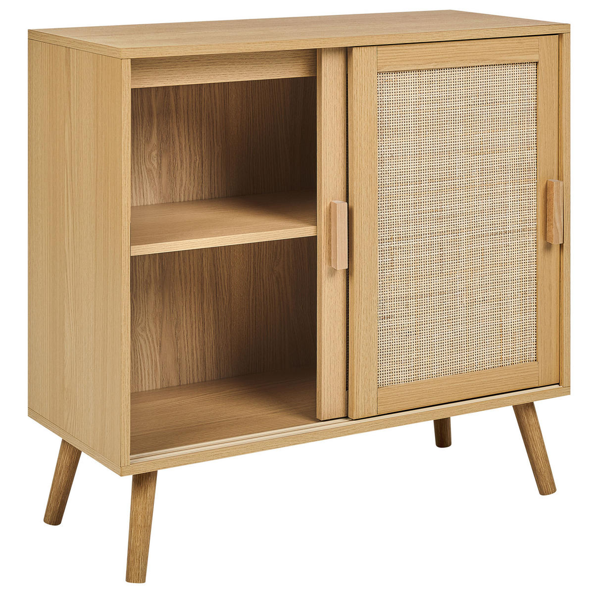 SCHRANK Hellbraun Hodgen - Braun, Holzwerkstoff (80/80/35cm) - Beliani